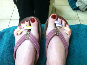 Pedicure: complete. Now we're ready to go!