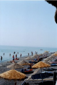 The black sand is HOT. Use caution.