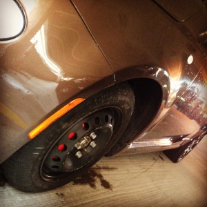 My little Bean (Fiat 500) with it's little zeppole (donut).