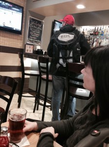 Watching hockey at the airport