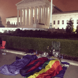 The early morning hours at the Supreme Court of the United States on the day the Court ruled in favor of LGBT Marriage.