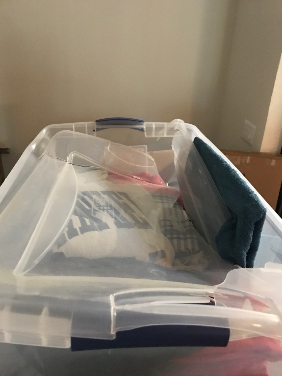 Busted storage bin